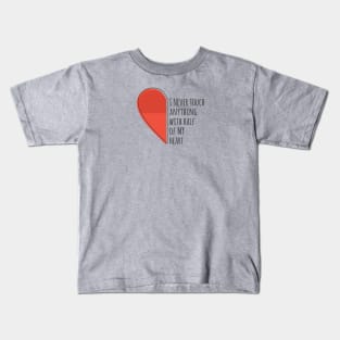 Motivational doing with heart quote with red half heart shape Kids T-Shirt